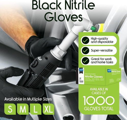 Inspire Black Nitrile Gloves - Original Quality Disposable Latex-Free | 4.5 Mil Thickness
