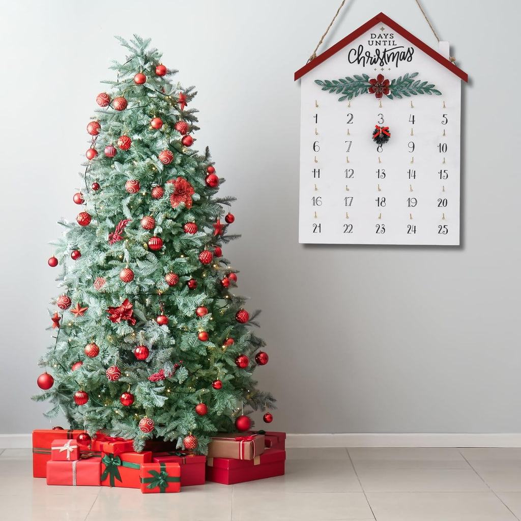 Regine Switzerland Christmas Countdown Calendar - 25 Days Advent Decor | Rustic Wooden Wall Hanging