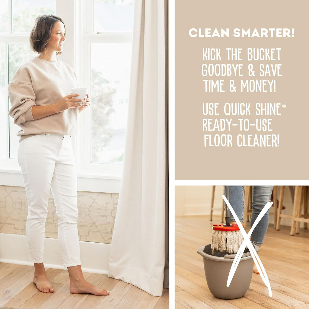 Quick Shine Hardwood Floor Cleaner 64oz - Streak-Free, No Rinse Formula | Perfect for Spray & Vac Mops