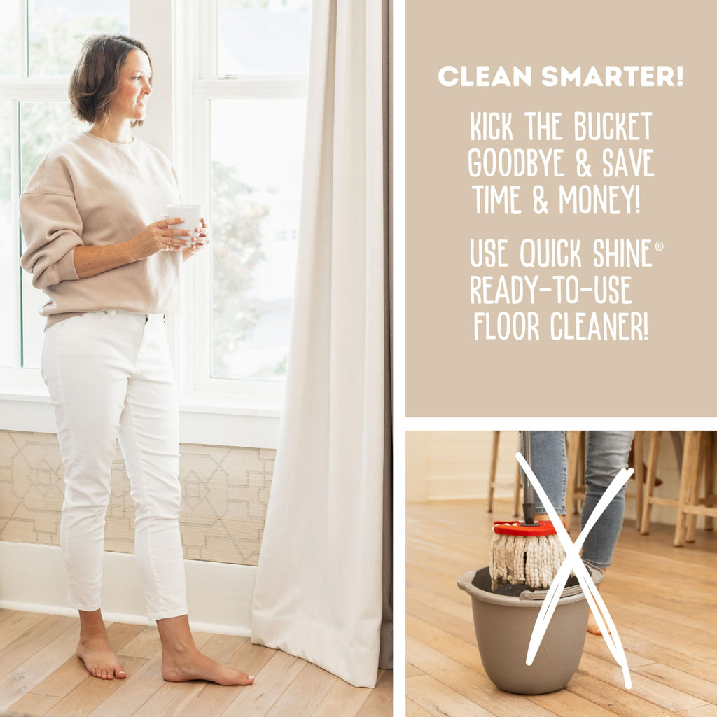 Quick Shine Hardwood Floor Cleaner 64oz | Use in Spray & Vac Mops | Removes Dirt & Scuff Marks | Ready-to-Use, Streak Free, No Rinse | Safer Choice Cleaner |Perfect for Gentle and Effective Cleaning