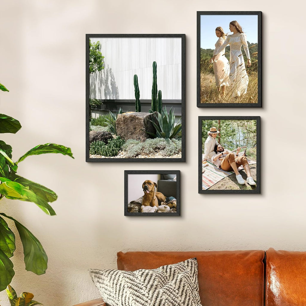 Upsimples 8x10 Picture Frame - Stylish Wall Gallery Frame in Black | Durable Engineered Wood