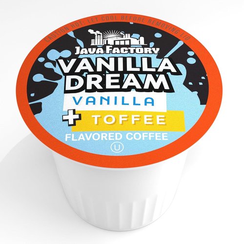 Java Factory Coffee Pods - Vanilla Flavored Coffee for K-Cup Brewers | 80 Count Pack