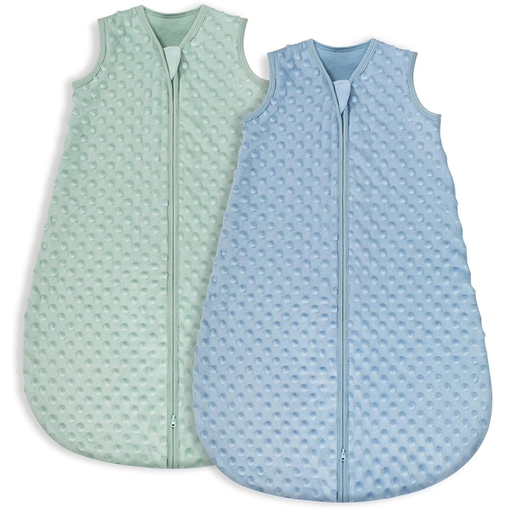 Yoofoss Baby Sleep Sack | Fleece Wearable Blanket for 6-12 Months | Plush Dots & 2-Way Zipper