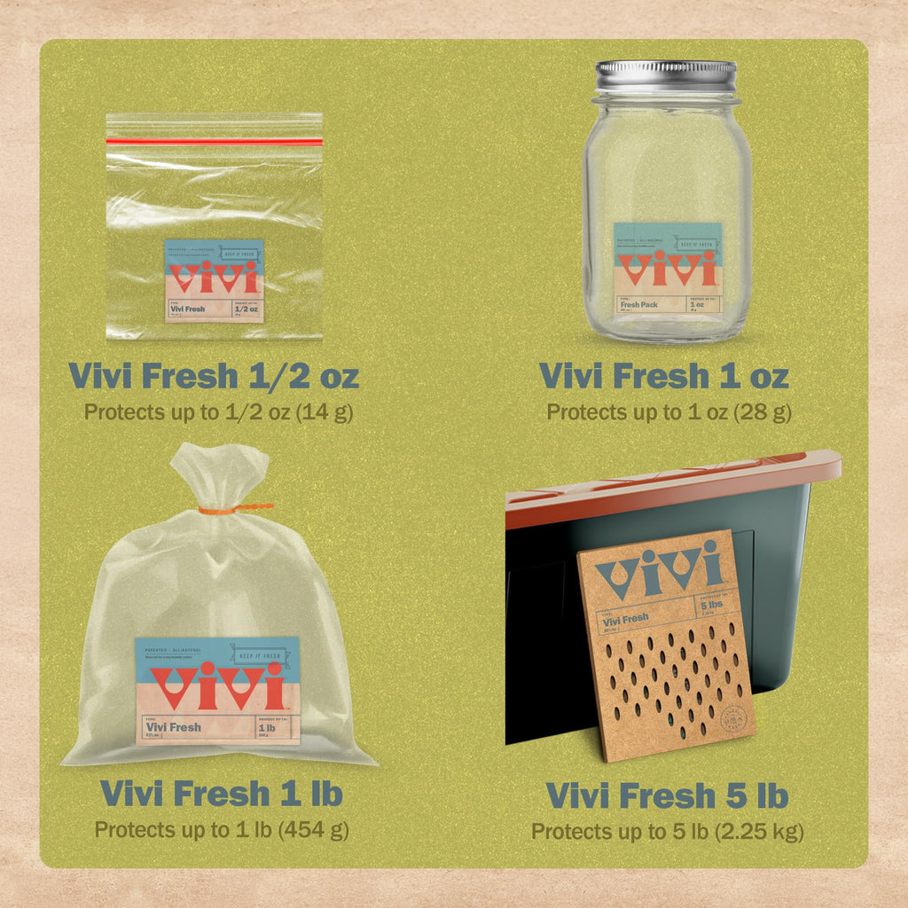 Vivi Fresh ½ Ounce Humidity Control Packs | 10-pack in Resealable Bag | For All Airtight Storage Containers, Store Longer and Preserve Freshness | Made in the USA by Boveda