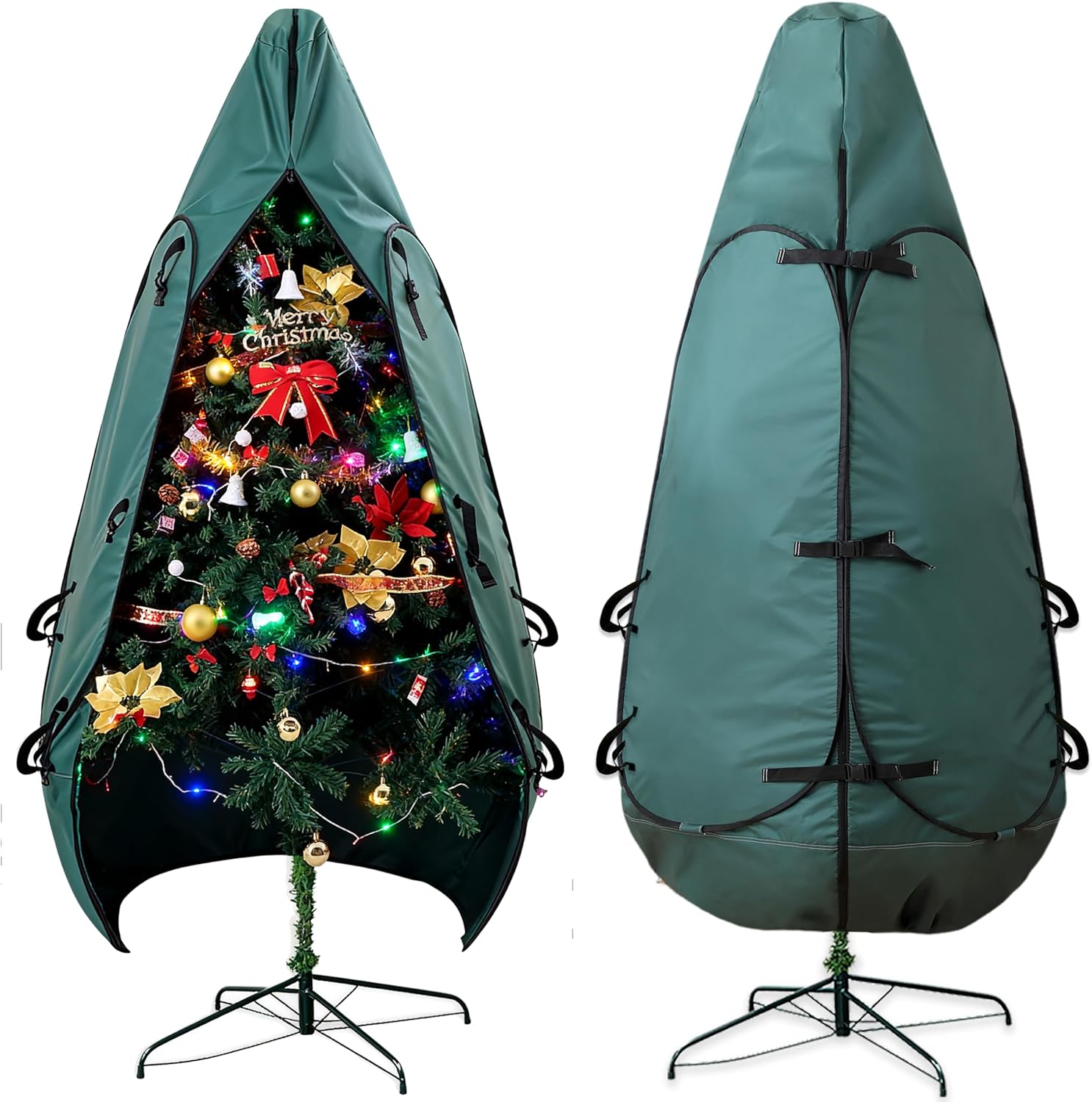 Upright Christmas Tree Bag - 9 Ft Storage Cover for 8-10 Ft Artificial Trees | Durable Protection