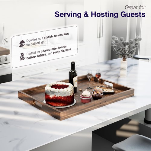 BLUEWEST Noodle Board Stove Cover with Handles, 3 in 1 Wood Stove Top Covers Board for Gas Burners and Electric Stove, Wooden RV Stovetop Cover, Tray for Kitchen Counter Space with Juice Grooves