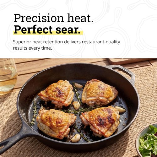 Lodge Seasoned Cast Iron Skillet - 15-Inch Frying Pan for Even Cooking - Easy-Grip Handle & Nonstick Finish
