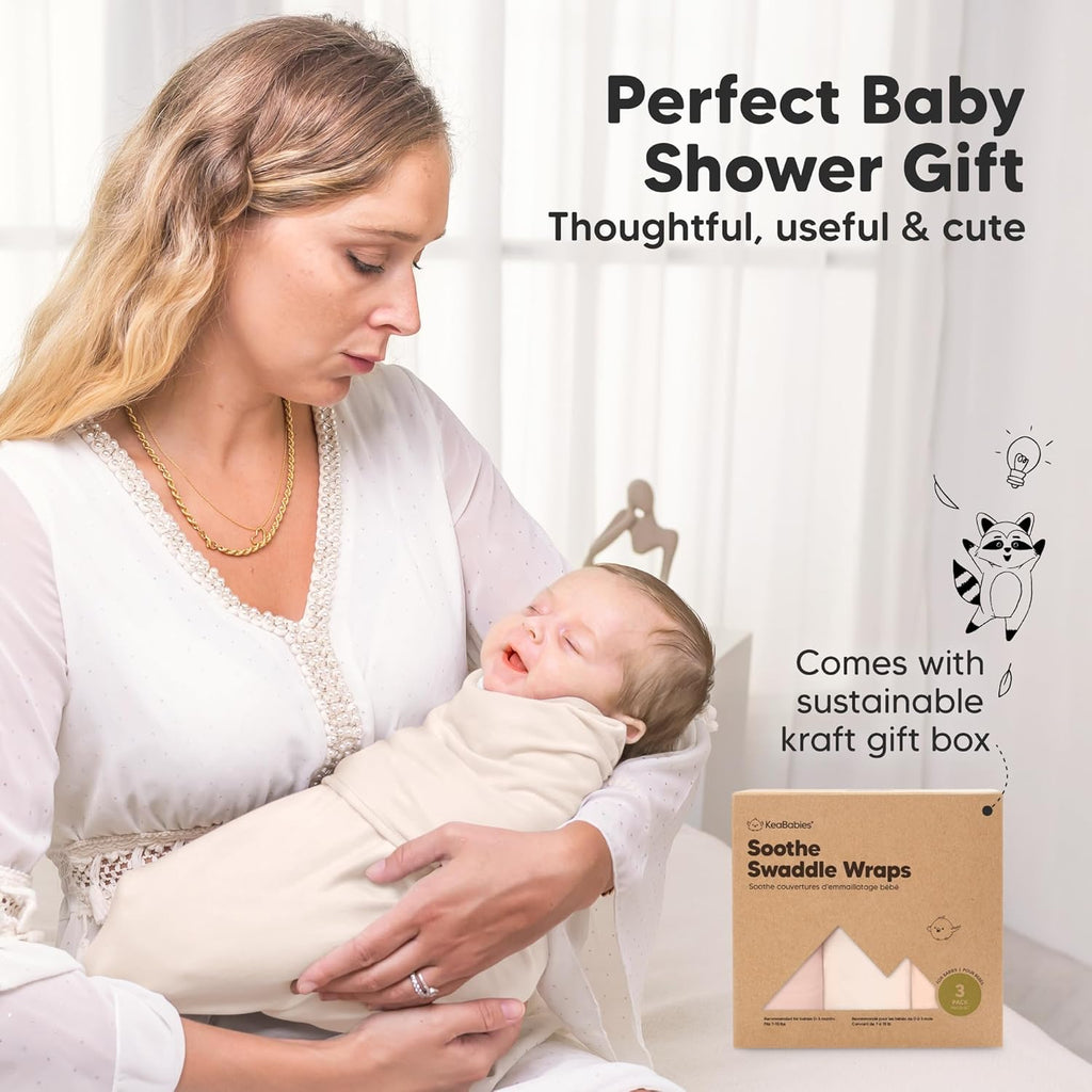 Organic Baby Swaddle Sleep Sacks by [Brand Name] - Soft & Snug for Newborns 0-3 Months | 3-Pack in Angelic