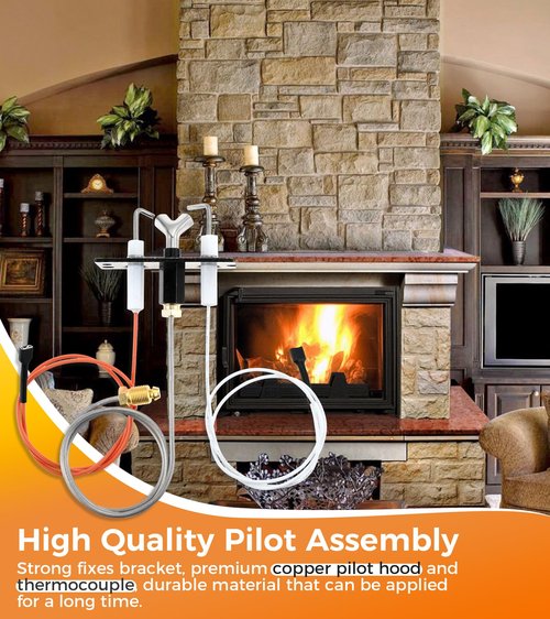 Hicello IPI Pilot Assembly 2090-012 Natural Gas (NG) Fireplace Replacement Kit - Compatible with Heatilator, Majestic, Heat-N-Glo, Quadra-Fire, and Outdoor Lifestyles Models