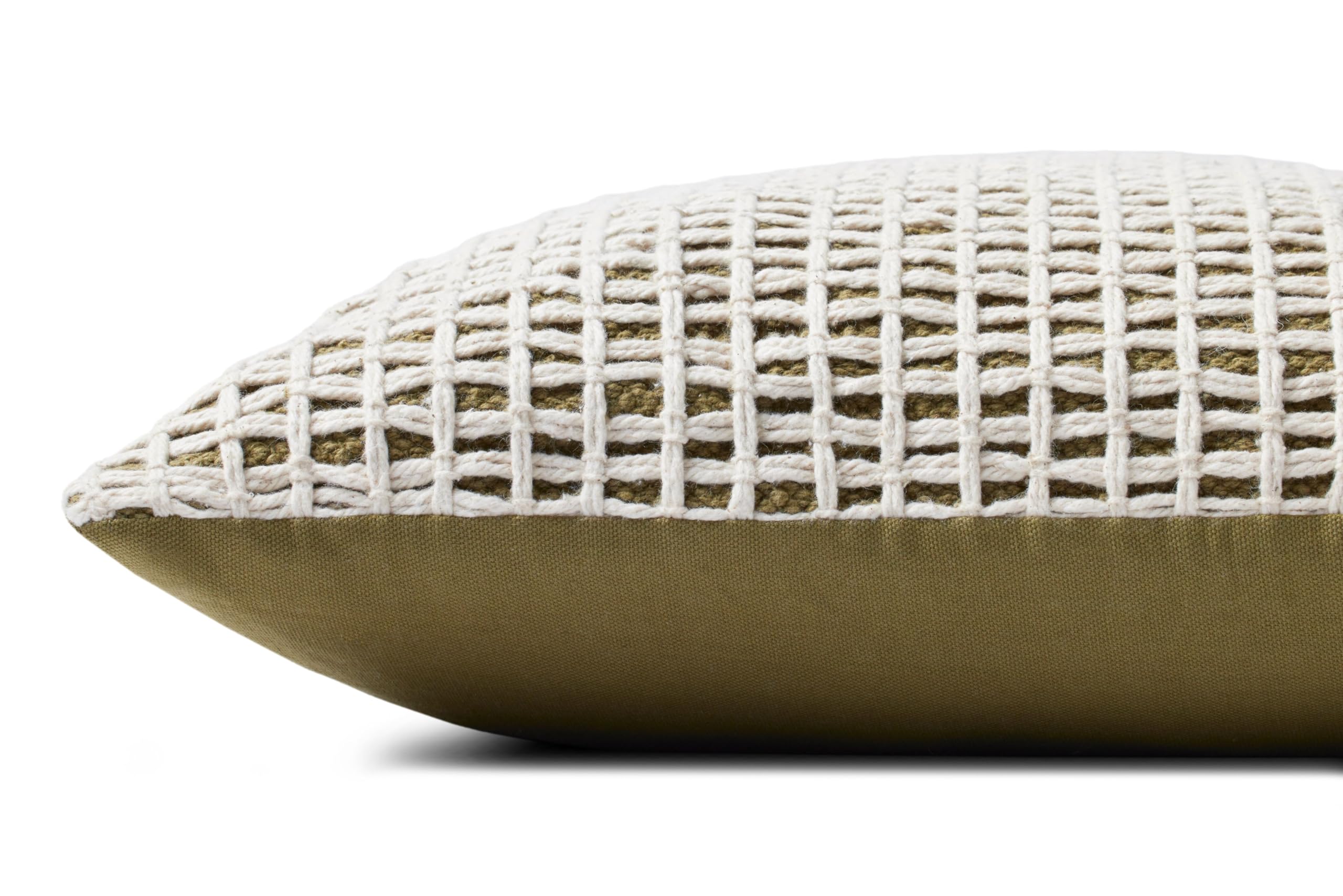 Loloi PLL0119 Green/Ivory 18'' x 18'' Cover w/Down Pillow