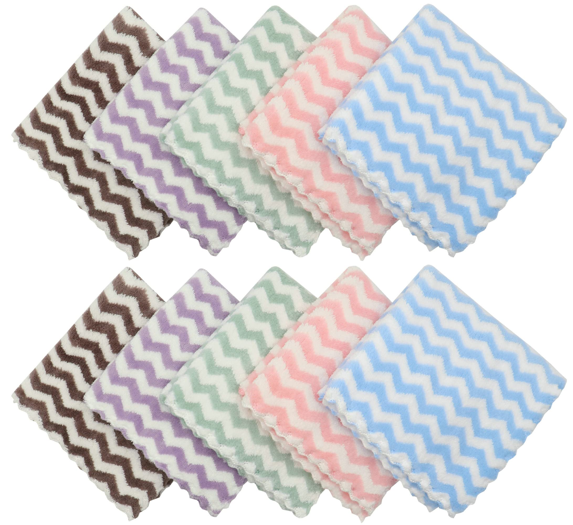 HFGBLG Microfiber Cleaning Cloth, 10 Pack Microfiber Rags,12”x12”,Mix Color