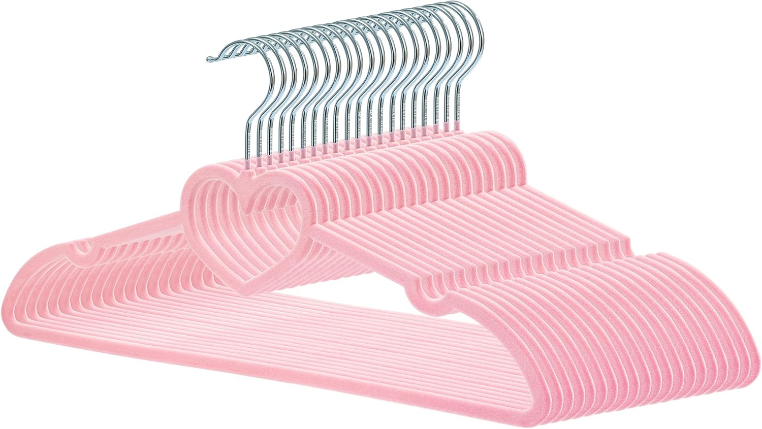 Velvet Hangers 20 Pack - 16" Non-Slip Slim Adult Hangers with 360° Swivel Hook | Durable Pink Design for Coats & Dresses