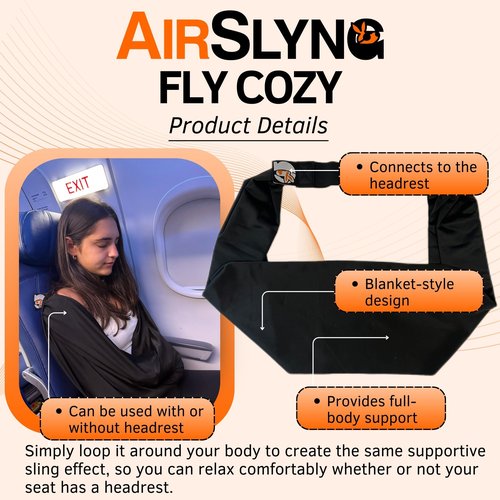 The Slyng-Premium Travel Blanket System – Blanket Body Sling for Deep Plane Sleep | Full-Body Support Ultra-Soft, Breathable, Compact Carry-On Travel Essential for Long Flights and Car Road Trips