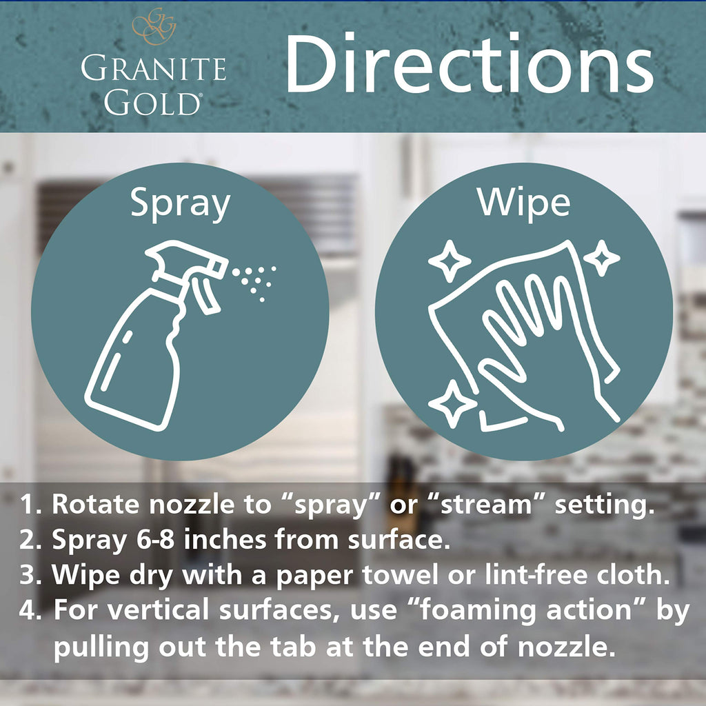 Granite Gold All-Surface Cleaner Spray, Household Cleaning For Stainless Steel, Glass, Quartz, Marble Surfaces, 24 Fl Oz, 1 Count