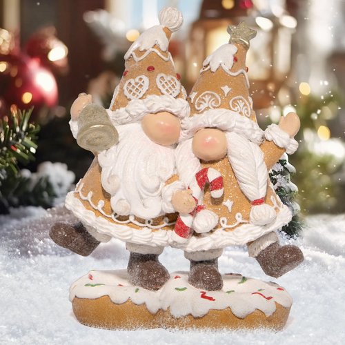 Hodao Gingerbread Man Gnome Decorations - Handmade Swedish Tomte Figurines for Home Decor, Winter New Year Gifts (1pcs Brown)