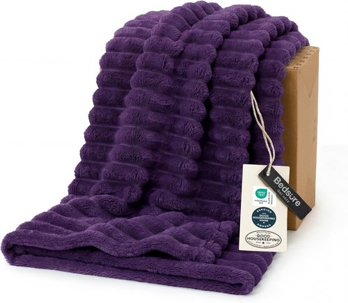 Bedsure GentleSoft Purple Fleece Blanket - Cozy Soft Throw for Couch | 60x80 Inches