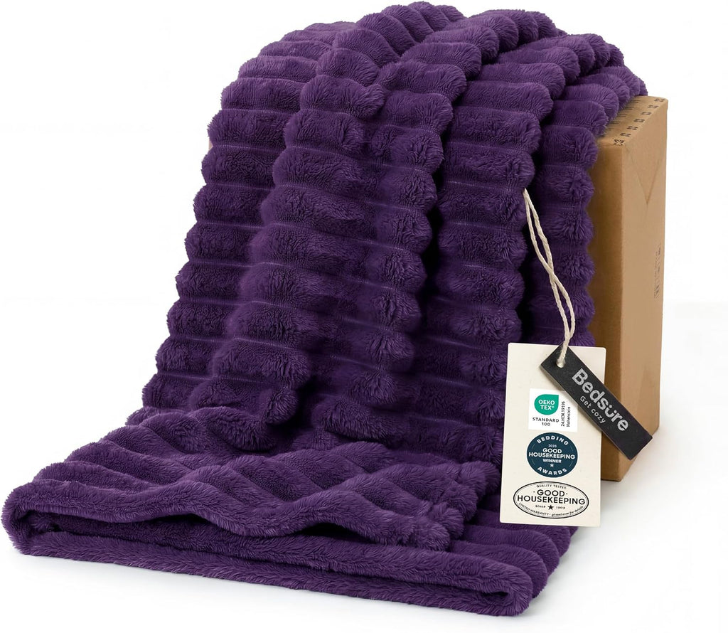 Bedsure GentleSoft Throw Blanket - Super Soft Cozy Purple Blanket for Couch, 50x70 Inches