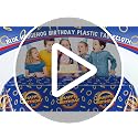 Blue Gold Cartoon Birthday Party Tablecloths - 3 Pack