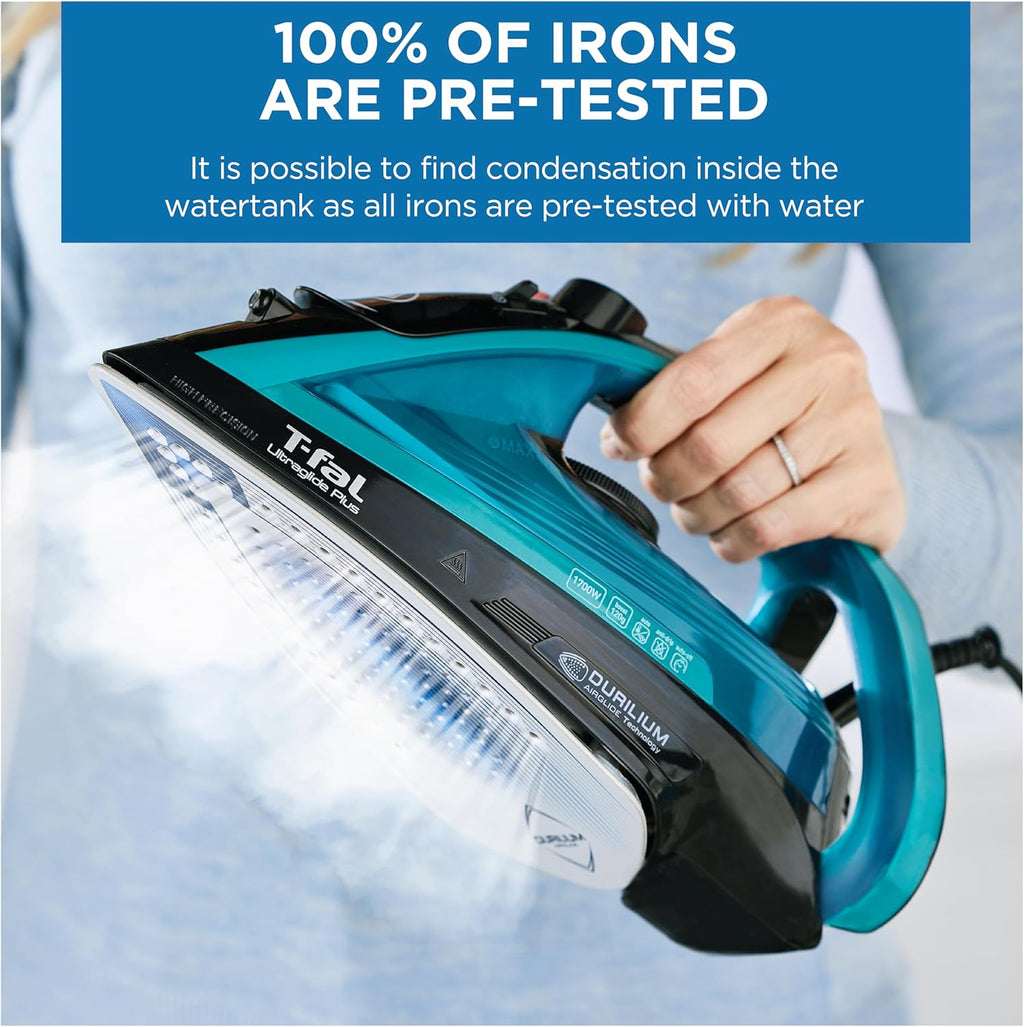 T-Fal Ultraglide Steam Iron - 1800 Watts with Durilium Soleplate, Precision Tip & Auto-Off Feature