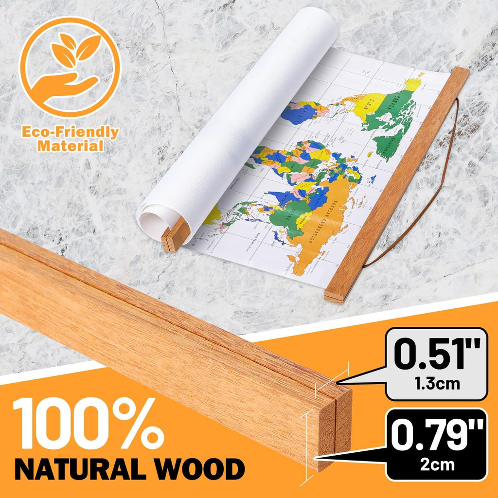 Benjia Magnetic Wooden Poster Frame - Light Wood Hanger for Photos & Art Prints | 40" Teak Color