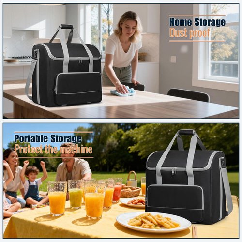 YARWO Travel Bag Compatible with Ninja Slushie Machine FS301, FS300 & FS299, Waterproof Carrying Case with Flexible Dividers and Board for Smoothie Machine, Bottle, Cups, Fits for Travel, Camp, Party