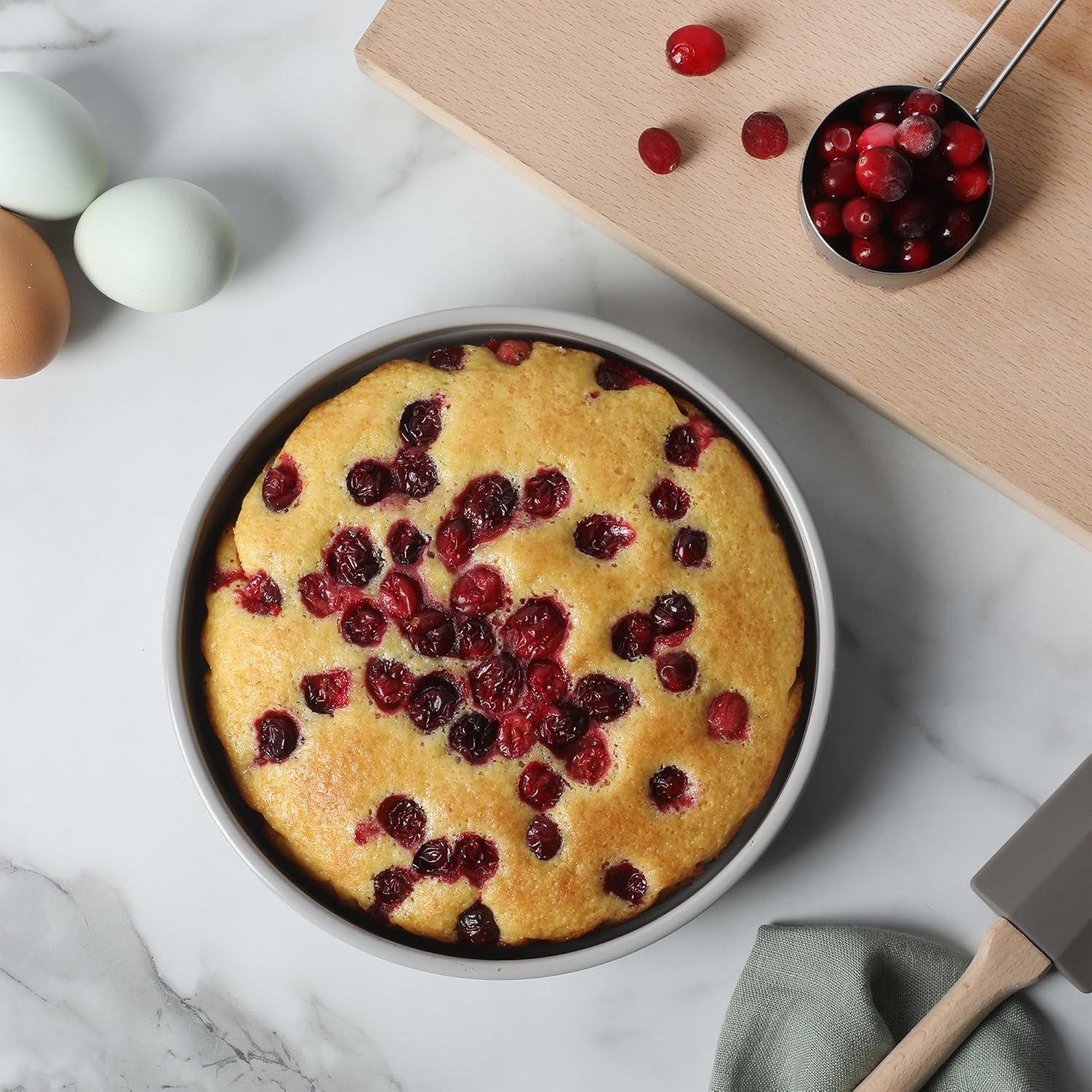 Martha Stewart Gallen 8-Inch Round Nonstick Cake Pan - Durable Carbon Steel for Even Baking & Easy Release