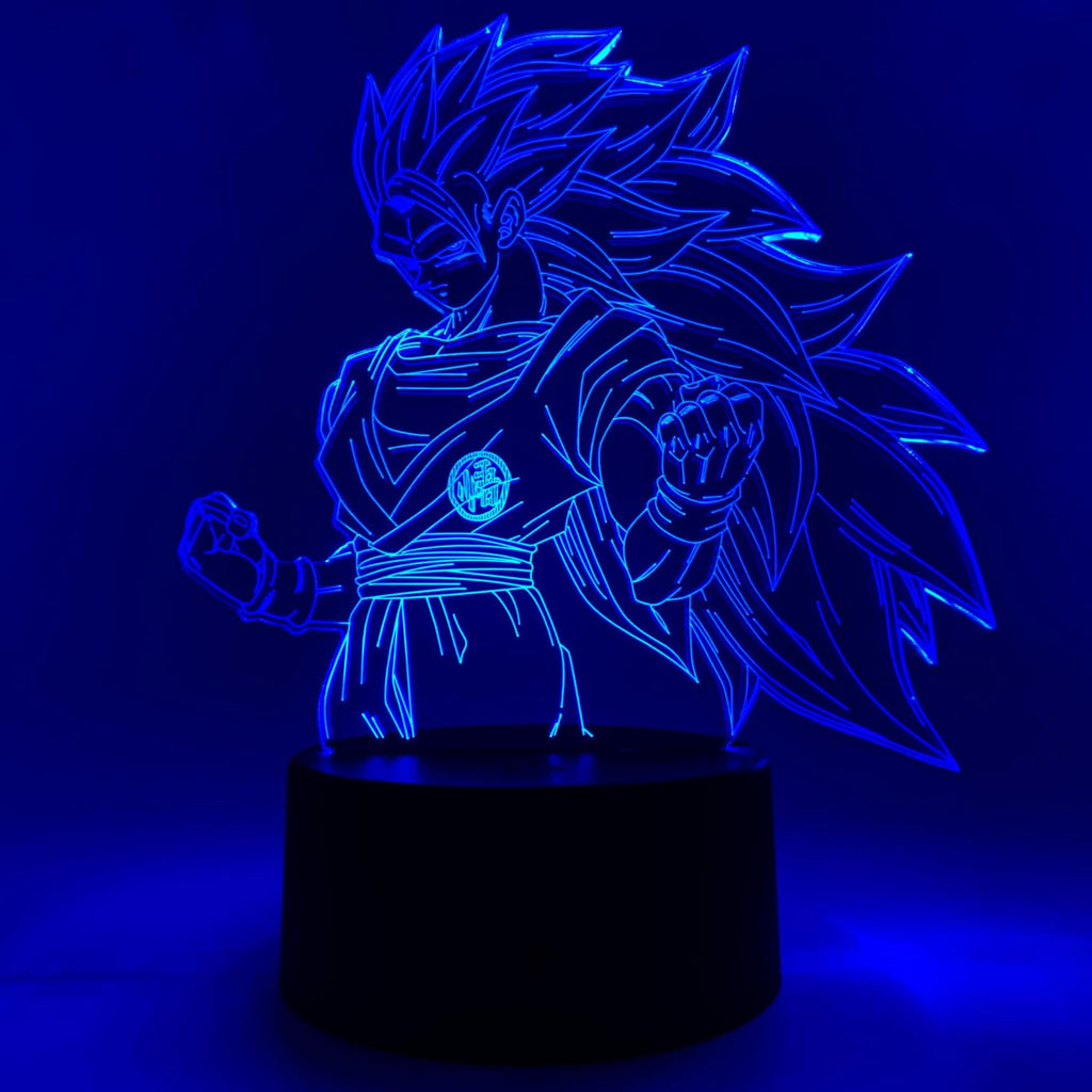 Otaku Lamps Super Saiyan 3 Goku Dragon Ball Super - 16 Color RGB LED Anime Night Light | 3D Room Décor Gift