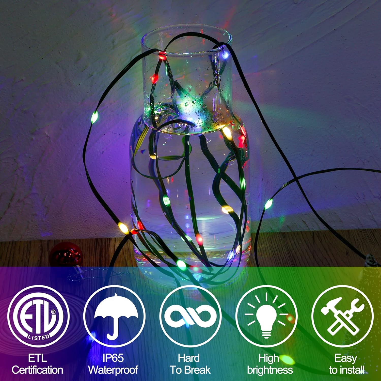 WATERGLIDE 328 FT Extra Long Fairy String Lights - 1000 LED Waterproof Outdoor Decor | 8 Modes, Multicolor