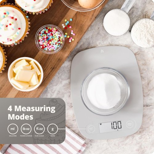 Greater Goods Food Scale - Digital Kitchen Scale with 1g Precision, Easy-Tare & Quick Conversion | Slim & Portable Design for Cooking & Baking