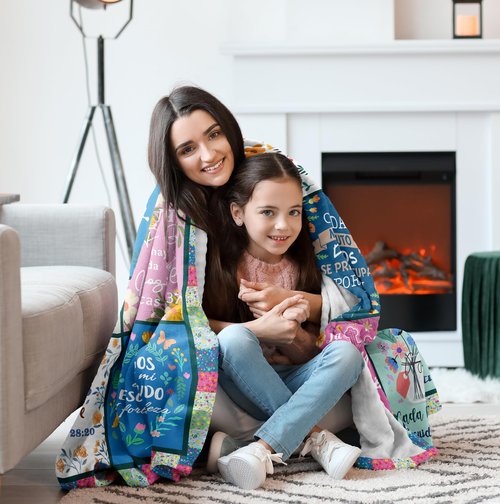 Nicetous Regalos Cristianos en Español, Regalos Cristianos para Mujer Manta, Regalos para Mujer Cristiana, Spanish Christian Gifts for Women, Christian Blanket for Women Soft Throw Blanket 50x60in