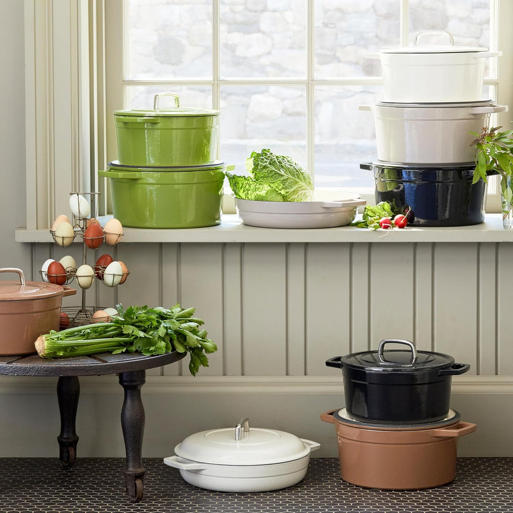 Martha by Martha Stewart 7 QT Enameled Cast Iron Dutch Oven with Lid - Bay Leaf Color