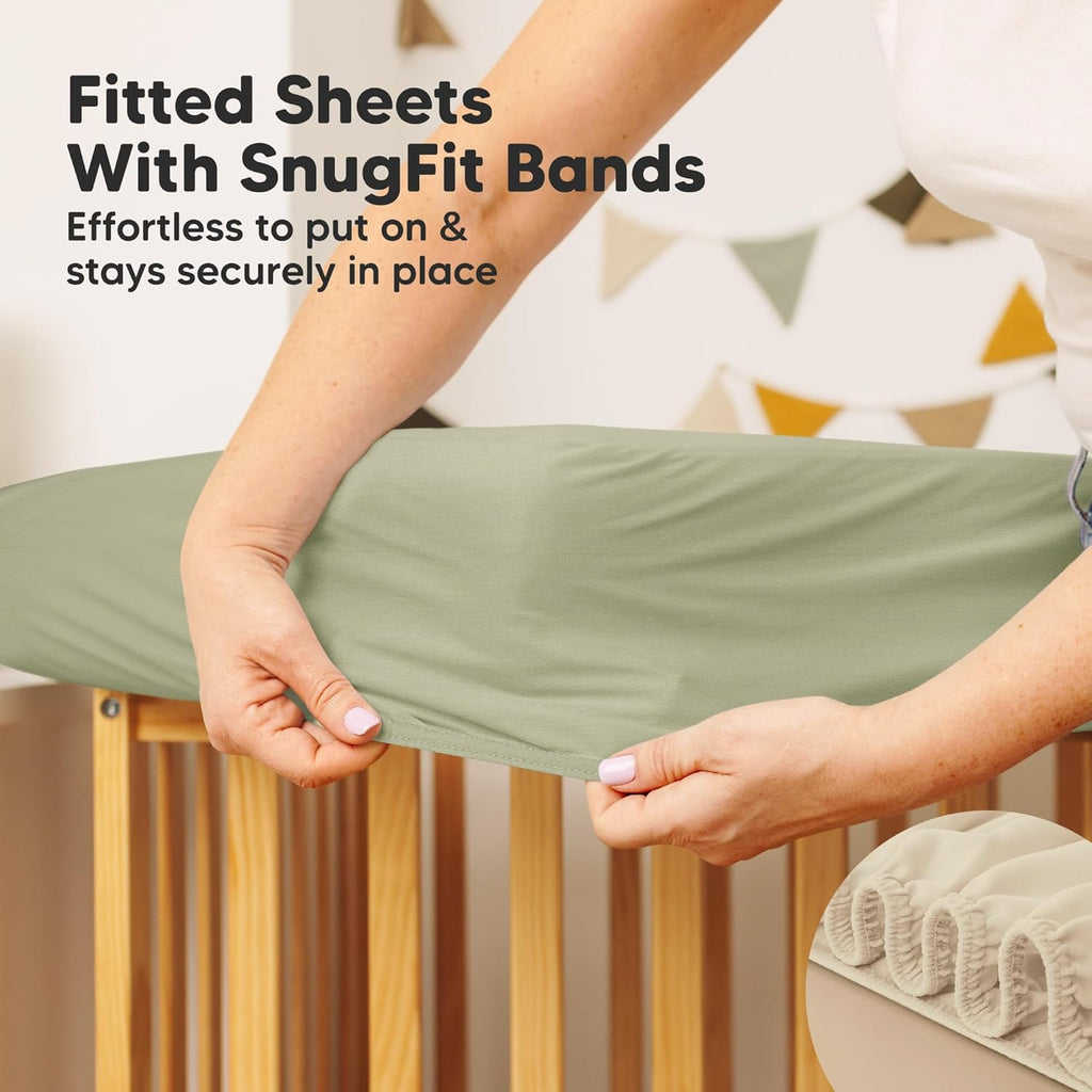 Skiennix Waterproof Crib Mattress Protector - Soft Quilted Cotton Pad, 52" x 28", Machine Washable, 2-Pack