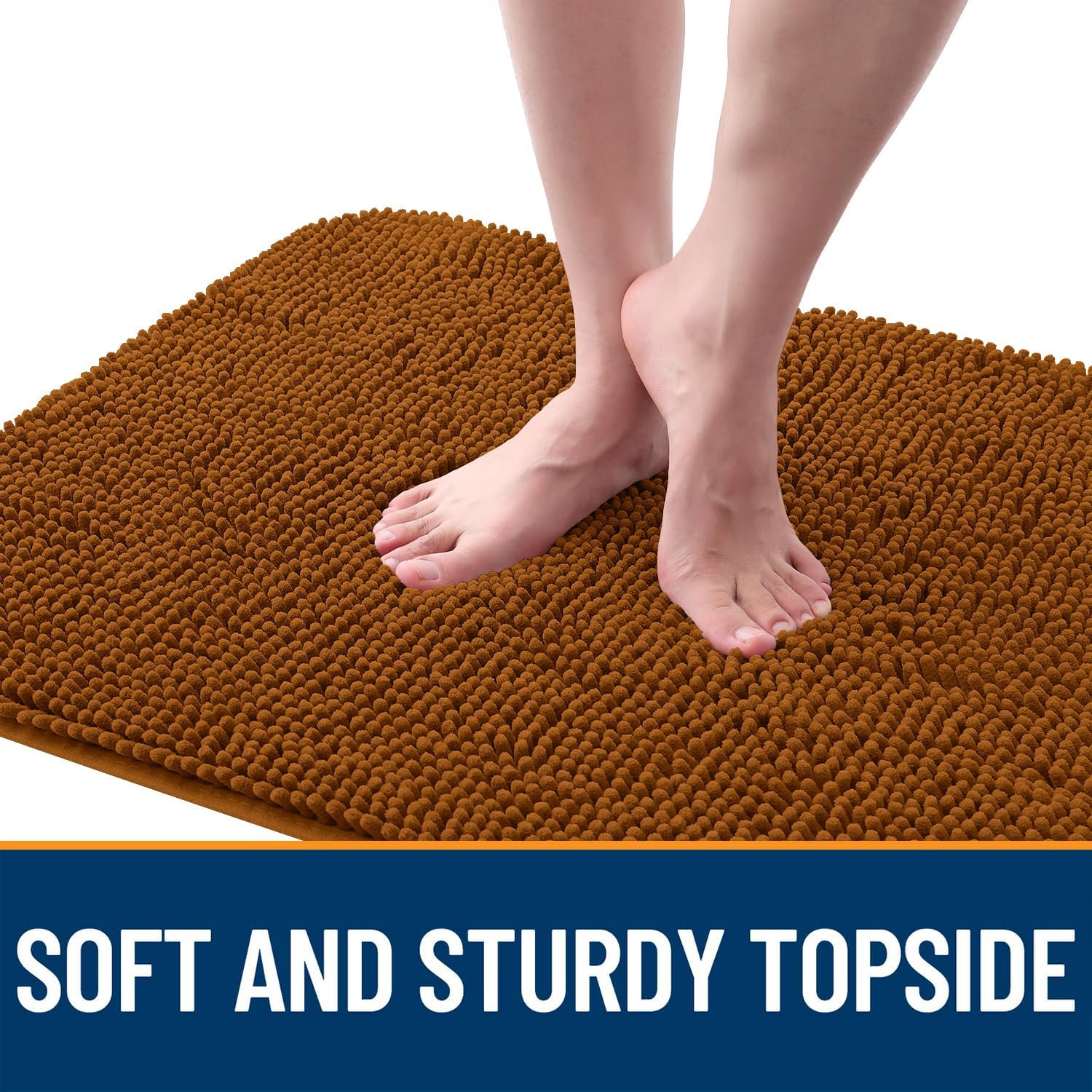 OLANLY Dog Door Mat - Absorbent Non-Slip Washable Doormat for Muddy Paws | 44x24 Inches, Ochre Color