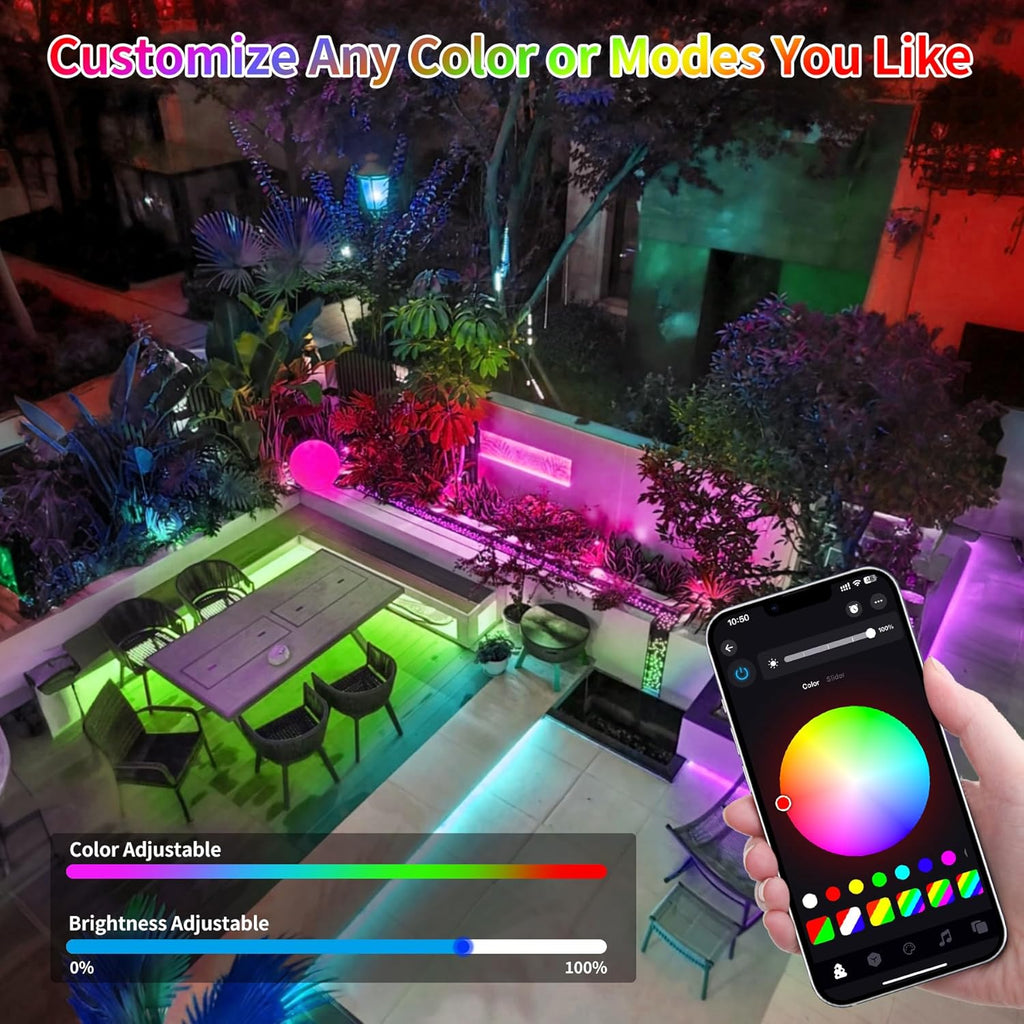 Skiennix 66ft LED Rope Lights - Waterproof Outdoor String Lights with Remote & App Control | 16 Million Colors, Music Sync