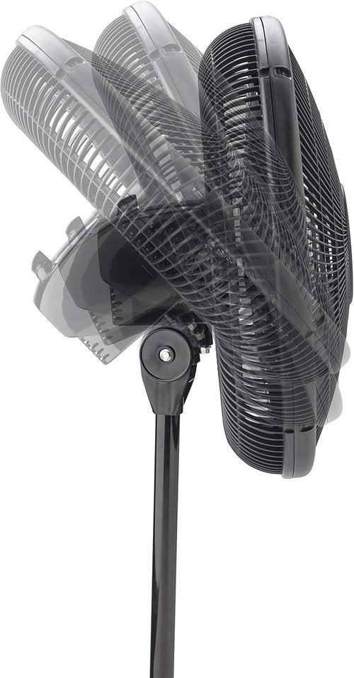 Lasko 2521 16-Inch Quiet Oscillating Pedestal Fan - 3-Speed Adjustable for Home & Office, Black