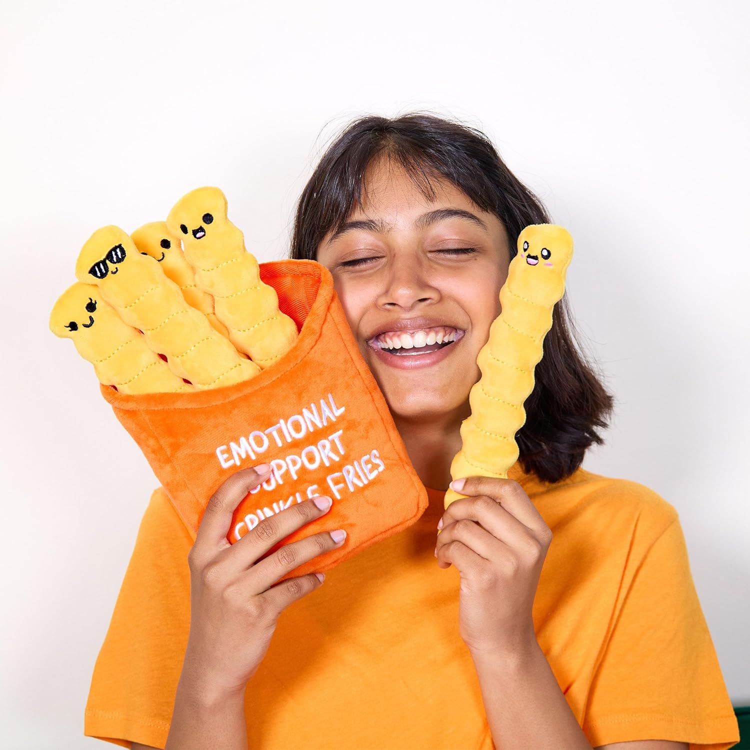 WHAT DO YOU MEME? Plush Emotional Support Crinkle Fries - Soft & Cuddly Comfort Toy