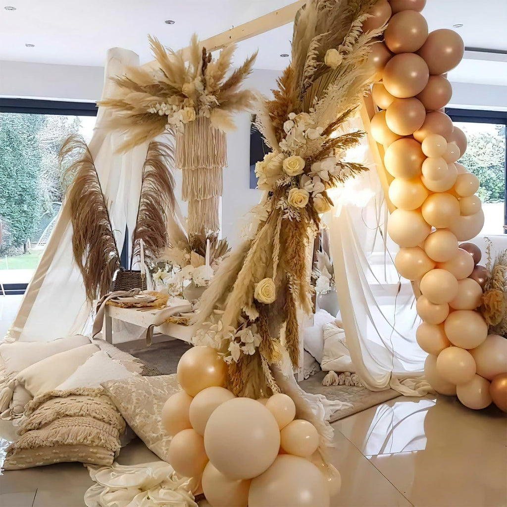 PartyWoo Nude Balloons - 127-Piece Boho Balloon Arch Kit in Apricot for Jungle Safari & Baby Showers