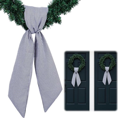 Black Striped Wreath Ribbon Set by [Brand Name] - 2 Pack, 5.12" Wide x 54.33" Each for Halloween Decor