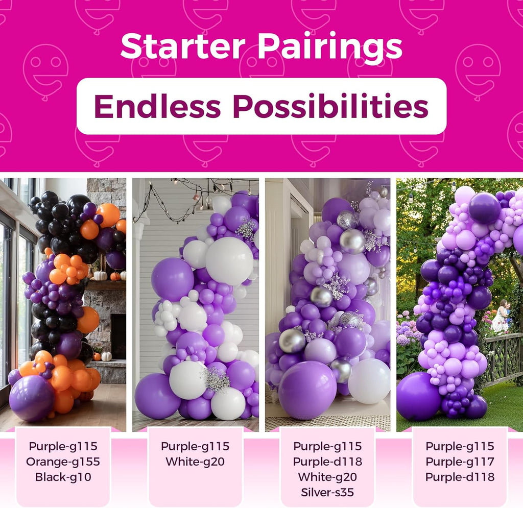 Bezente Purple Balloons - 150 Pack 5-Inch Matte Latex Balloons for Birthday & Wedding Decor