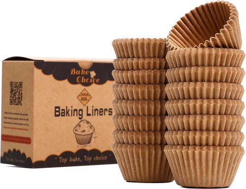 Bake Choice Non-Stick Cupcake Liners - 200 Standard & 400 Mini Liners for Easy Baking