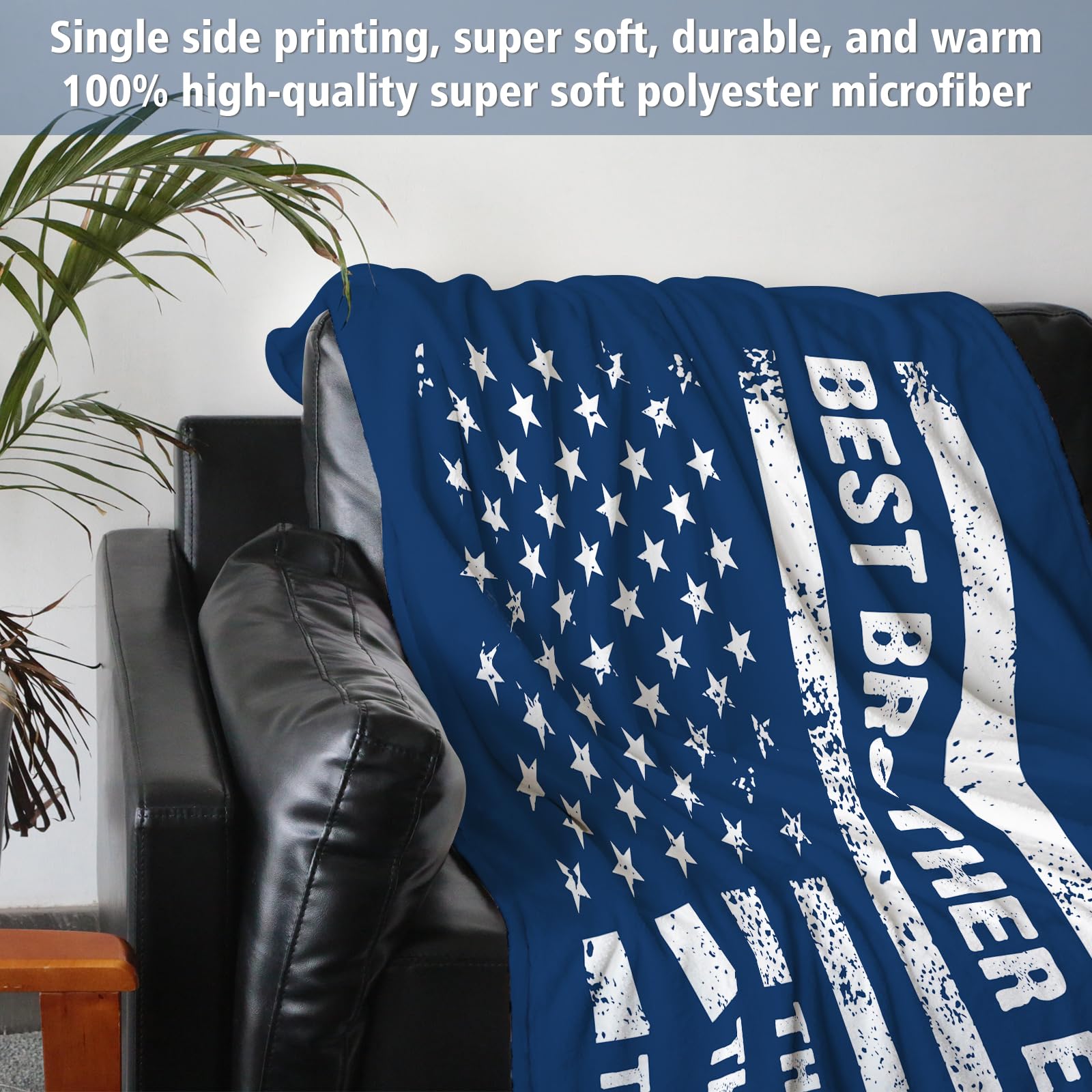 musaecoin Birthday Gifts for Brother- Cool Flag Blanket with The Man The Myth The Legend- Brother Gifts from Sister Bro, Gift for Bro Adult, Soft Blanket Throw for Bed Sofa Car, 60"x50"