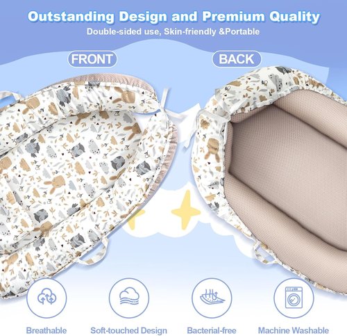Hoot Portable Baby Lounger | Infant Nest for Travel & Crib Use | Ideal for Newborns 0–24 Months