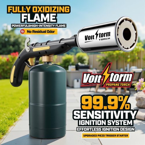 Cooking Torch Kitchen Blow Torch Flamethrower, Grill Gun Propane Torch Flame Thrower Gun with High Output, Adjustable Flame,Food Sous Vide Culinary Torch for Searing Steaks Campfires-Tank Not Included