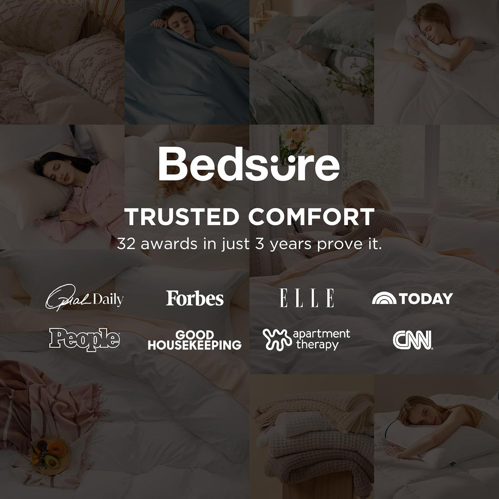 Bedsure Winery Pink Duvet Cover Set - Extra Soft Prewashed Cotton-Like Polyester, King Size 104x90 Inches, 3 Pieces with Zipper Closure & 2 Pillow Shams