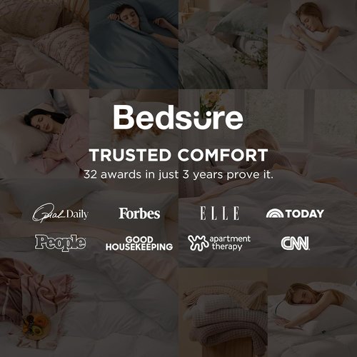 Bedsure Duvet Cover Set - Mineral Blue Full Size, 3 Pieces, Extra Soft Cotton-Like Polyester, Zipper Closure & Pillow Shams