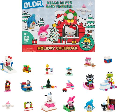 BLDR Hello Kitty and Friends Advent Calendar Building Set - 8 Minifigures & 16 Gifts for Ages 8+