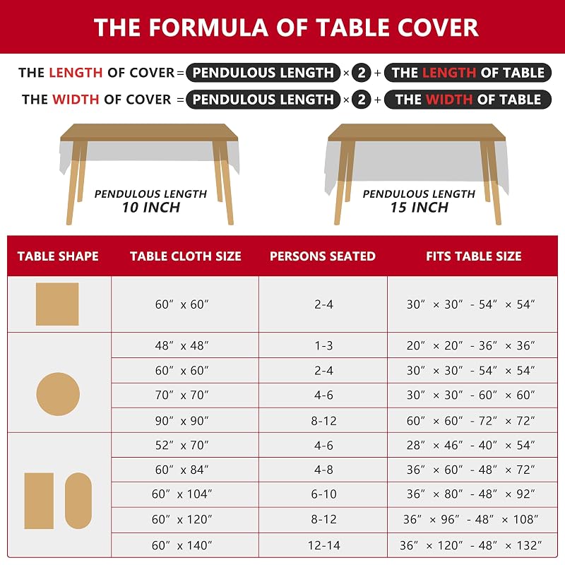 Christmas Tablecloth Rectangle 52x70 Inch - Premium Polyester, Water-Resistant & Machine Washable