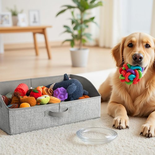 Granny Says Trapezoid Storage Bins - Versatile Dog Toy & Clothing Organizer - Gray, 3-Pack