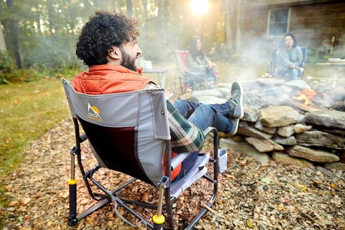 GCI Outdoor Rocking Chair - Low-Ride FirePit Design with Convenient Beverage Holder