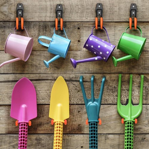 HUPBIPY Heavy Duty Garage Hooks - J-Shaped Wall Mounted Tool Organizer | 4 Pack for Ladders, Bikes, and More